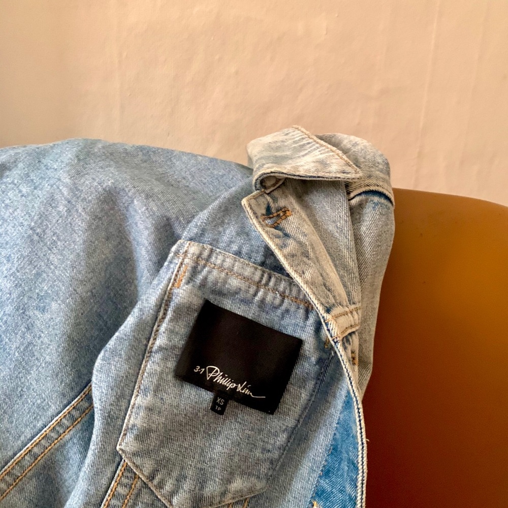 3.1 Phillip Lim Distressed Denim Patchwork Jacket
